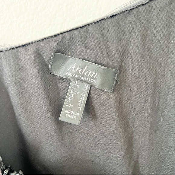 Aidan by Aidan Mattox Printed One-Shoulder Sequin Mini Dress Cocktail Sz 12 - Picture 4 of 8